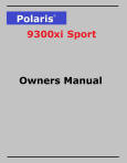 Polaris 9300xi Sport Owners Manual